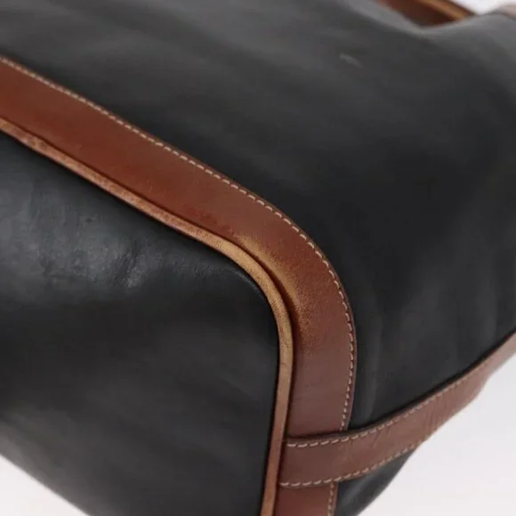 Authentic CELINE Shoulder Bag Leather Black Gold - Picture 5 of 16